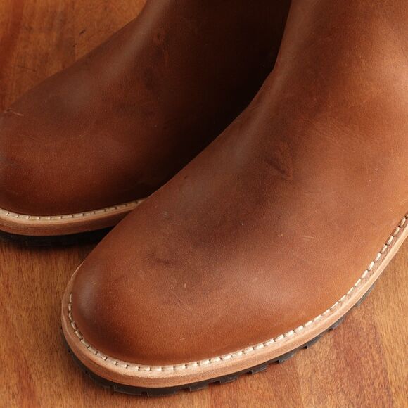 Portland Leather Patina Boots Womens Size 9 Brown Leather Ankle Side Zip Heeled - Picture 5 of 16